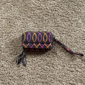 Vera Bradley Black, Pink, and Orange Wristlet